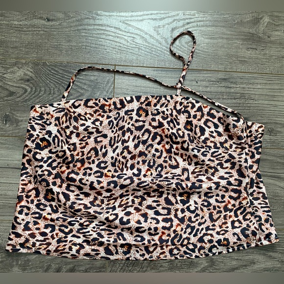 Showpo. “Reapi” top - low back 1 shoulder strappy cheetah print satin tank top - Picture 3 of 7